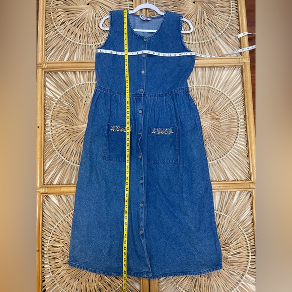 Vintage Denim Midi Jumper Dress - Picture 8 of 9